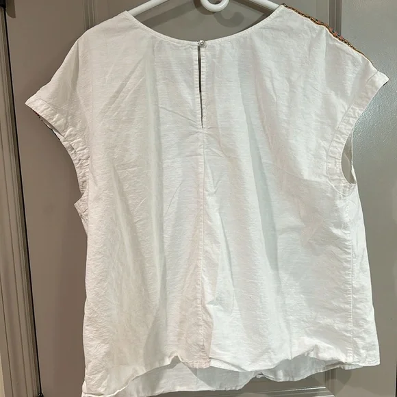 Caslon white short sleeve top with embroidery on the sleeves - Picture 3 of 3